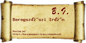 Beregszászi Irén névjegykártya